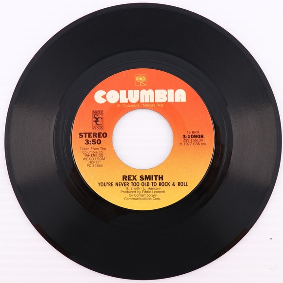 Rex Smith, You Take My Breath Away/You're Never Too Old to Roll 45 rpm 7" Record - Picture 4 of 7